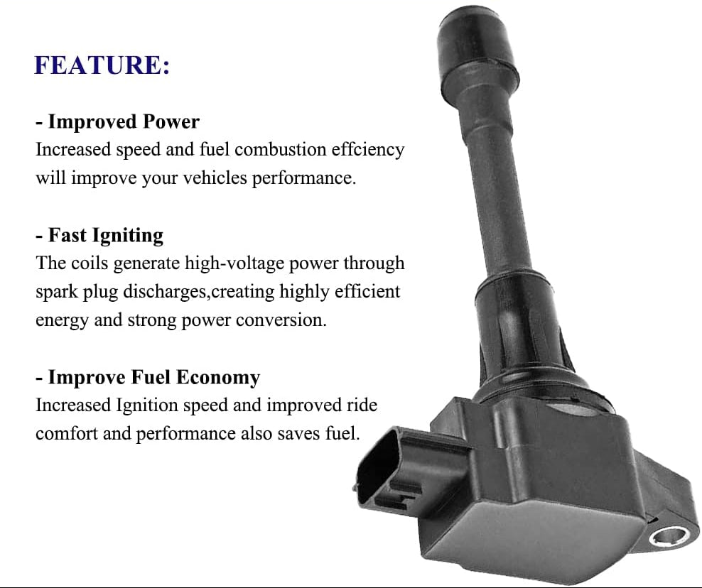 4Pcs Ignition Coil Pack for Nissan Altima Rogue Sentra 1.8L 2.5L - UF719