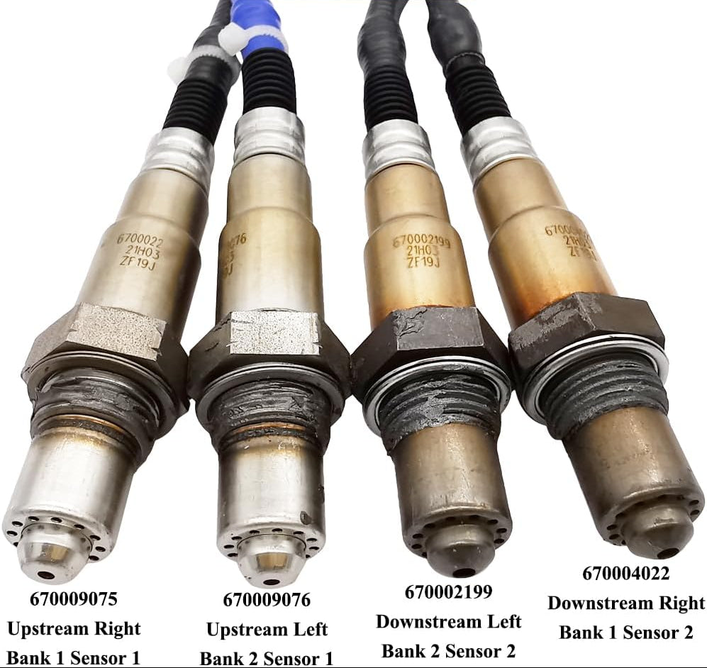 Suitable for 4Pcs Lambda O2 Sensor Set for Maserati Ghibli S 3.0L V6 AWD (14-19) | 670004022 670002199 670009076 670009075