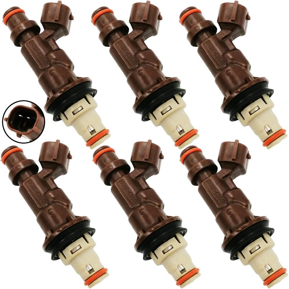 6Pcs Fuel Injector Kit for Toyota 4Runner Tacoma Tundra 3.4L V6 (1998-2004) | 23250-62040 FJ585