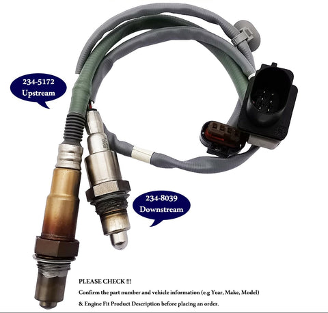 Suitable for 2Pcs O2 Sensor for Ford Fusion 1.5L Turbo (2014-2020) | 234-5172 234-8039