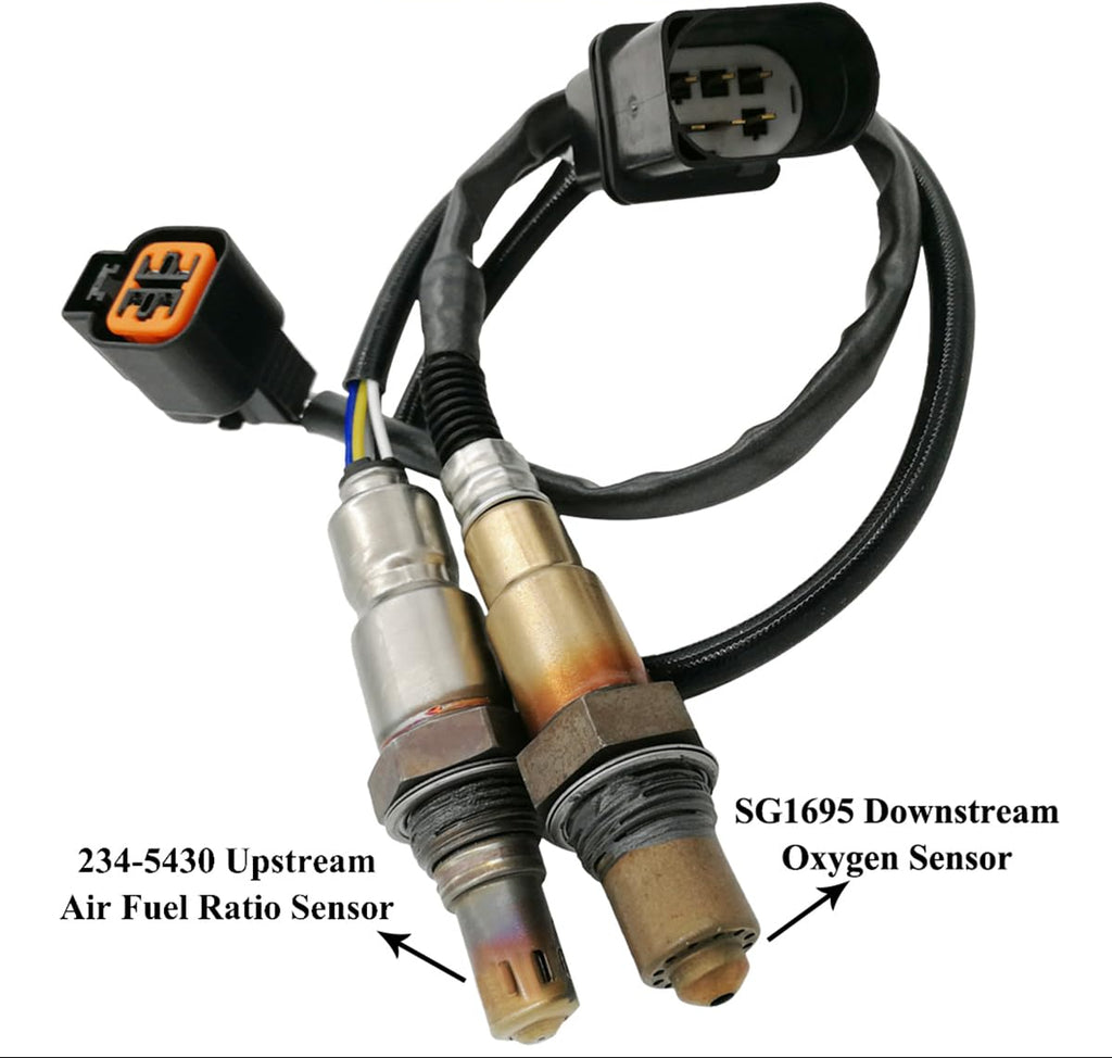 2Pcs 234-5430 13461 / SG1695 Oxygen Sensor Upstream Wideband Air Fuel Ratio Sensor 1 & Downstream Sensor 2 for 2004-2009 Kia Spectra Spectra5 2.0L, for 2007 2008 Hyundai Elantra 2.0L