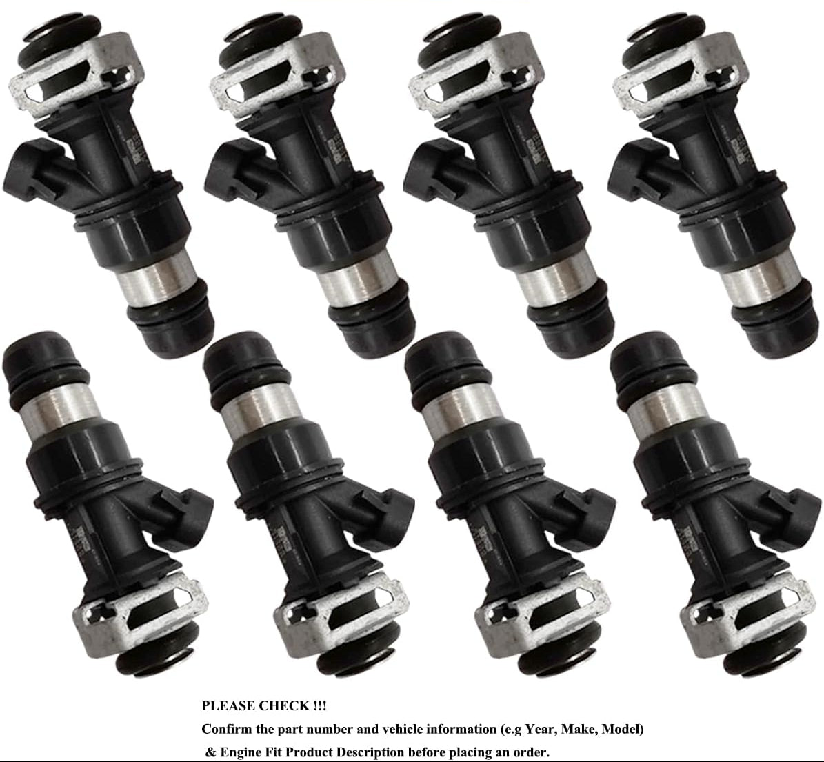 8Pcs Fuel Injector Set for Chevy Silverado Tahoe GMC Sierra 4.8L 5.3L 6.0L V8 17113553 FJ315