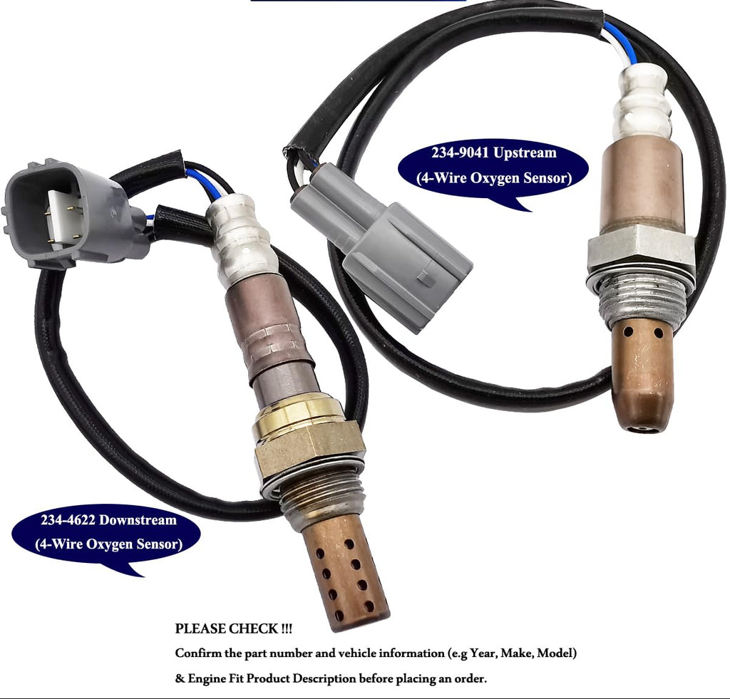 2Pcs Air Fuel Ratio & O2 Sensor for Toyota RAV4 2.4L (2006-2008) - 234-9041 234-4622
