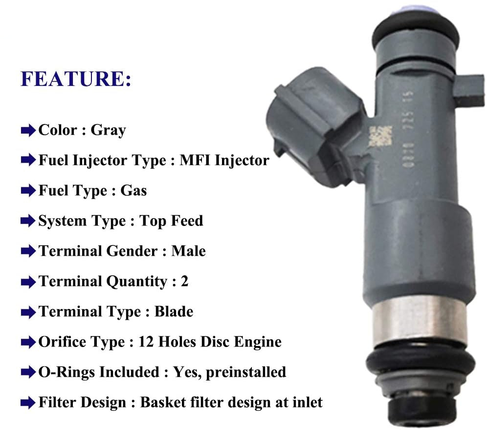 8Pcs 16600-ZJ50A FJ1076 Fuel Injectors 12 Holes Engine Nozzles Compatible for Nissan 2006-2015 Armada 8 Cyl Titan VK56DE 5.6L-V8, 2016-2018 Frontier VQ40DE 4.0L