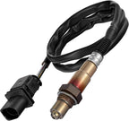 Oxygen sensor with black protective wiring and electrical connector for automotive engine