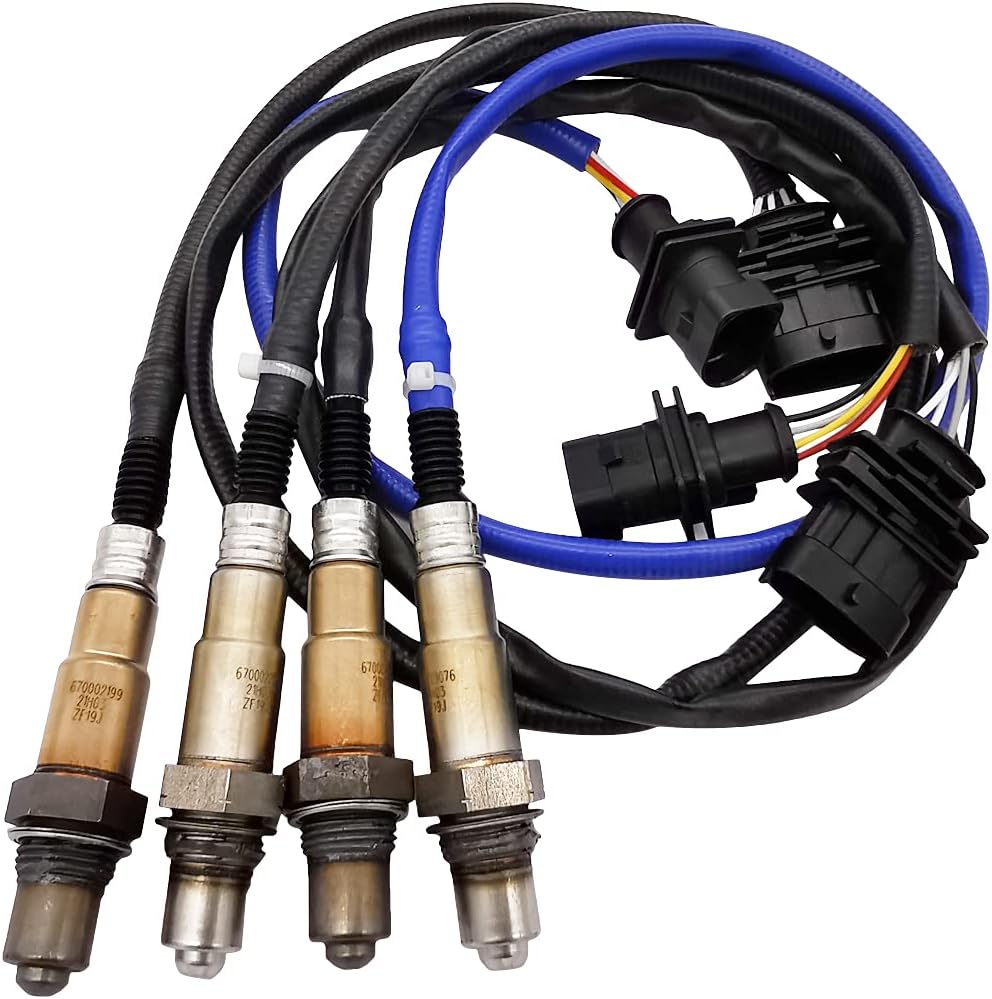Suitable for 4Pcs Lambda O2 Sensor Set for Maserati Ghibli S 3.0L V6 AWD (14-19) | 670004022 670002199 670009076 670009075