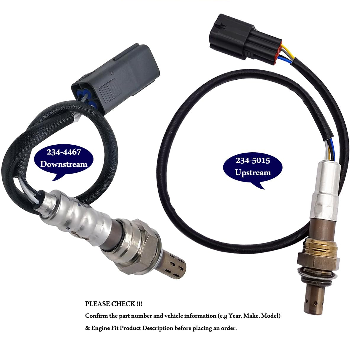 2Pcs Air Fuel Ratio & O2 Sensor for Mazda 3 2.0L (2010-2013) | 234-5015 234-4467