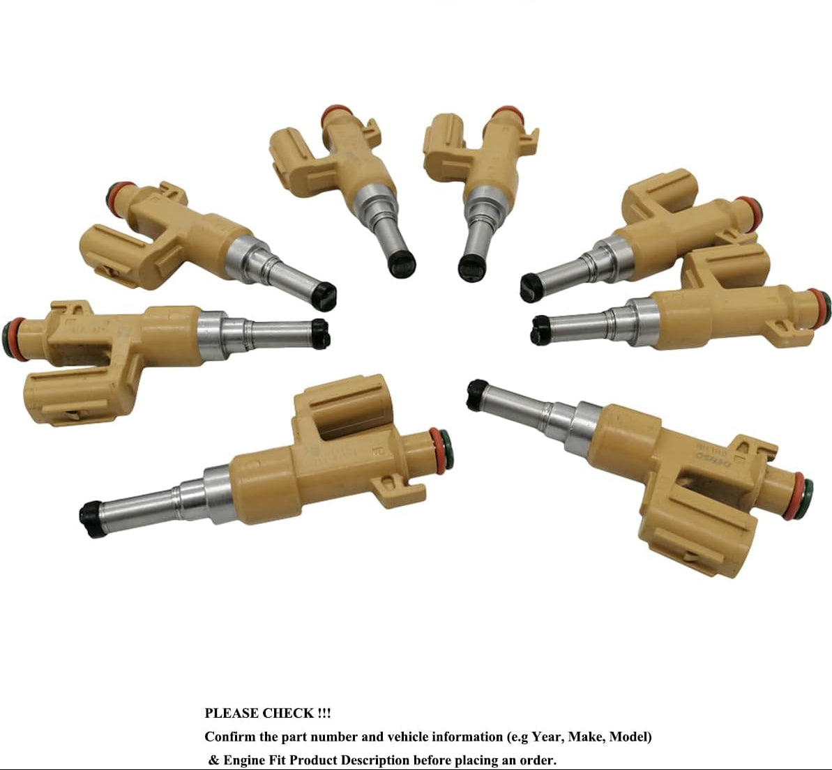 8Pcs Fuel Injectors 12 Holes for Lexus GX460 LX570 Toyota Tundra Sequoia Land Cruiser 4.6L 5.7L | 23250-0S020 FJ1054
