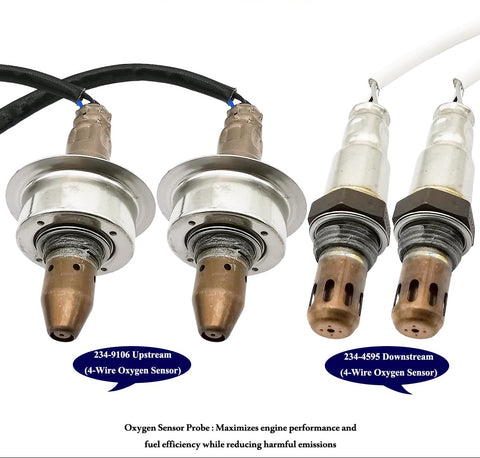 4Pcs Air Fuel Ratio & O2 Sensor Set for Nissan Murano 3.5L V6 (2012-2014 AWD Only) | 234-9106 234-4595