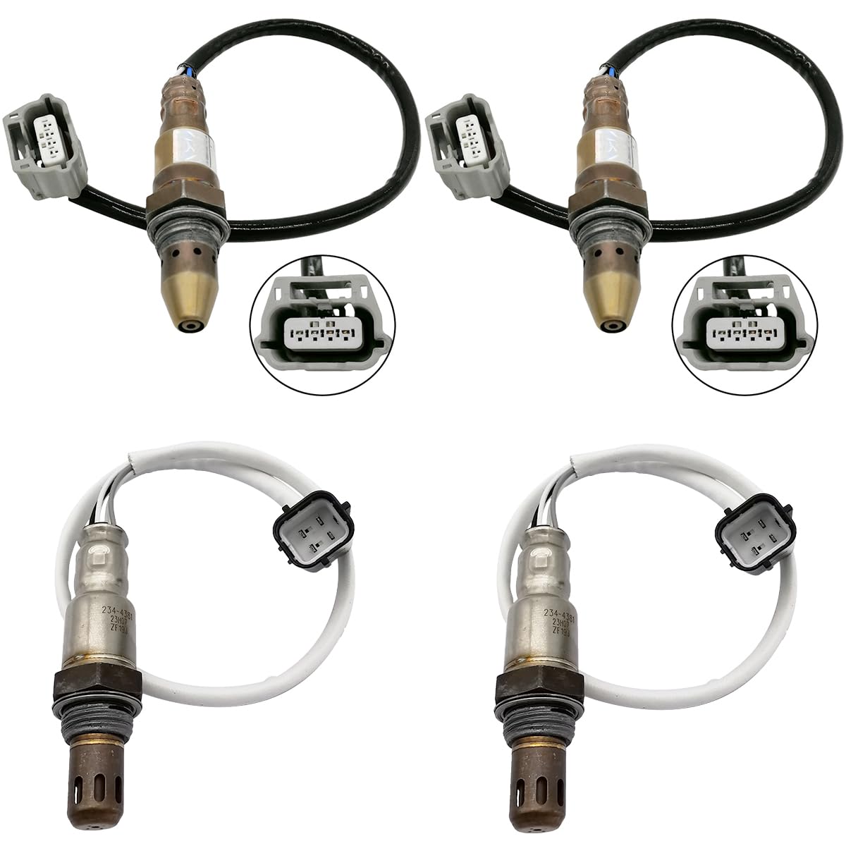 4Pcs Oxygen Sensor Set for Nissan NV2500 NV3500 5.6L V8 (2012-2017) 234-9104 234-4381