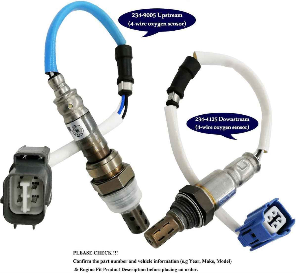 2Pcs 234-9005 234-4125 Air Fuel Ratio O2 Oxygen Sensor 1 Sensor 2 Upstream Downstream for 2002 2003 2004 Honda CR-V 2.4L 36531-PPA-305 36532-PPA-A01