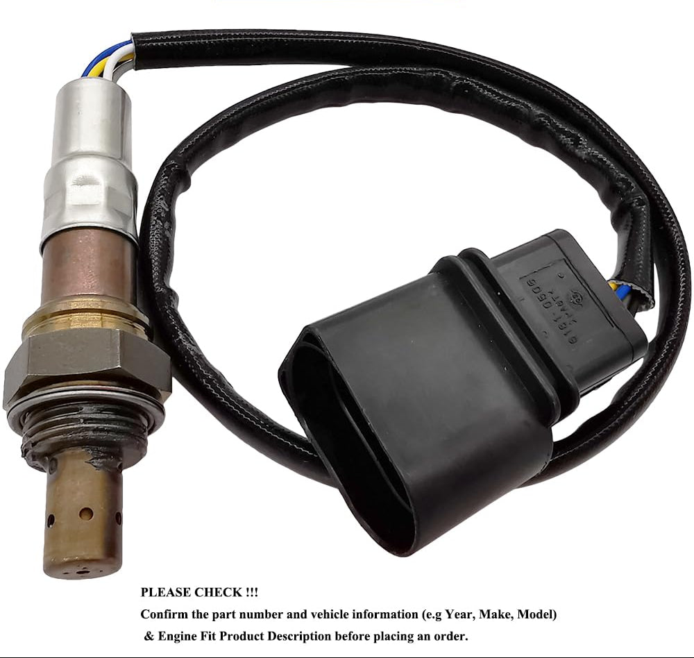 OEM-quality automotive oxygen sensor with wiring harness and black connector for vehicle engine fitment