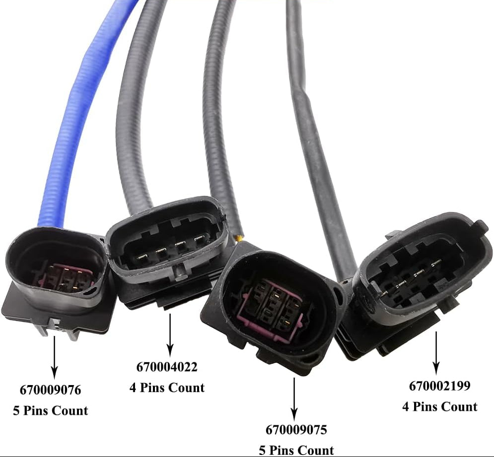 Suitable for 4Pcs Lambda O2 Sensor Set for Maserati Ghibli S 3.0L V6 AWD (14-19) | 670004022 670002199 670009076 670009075