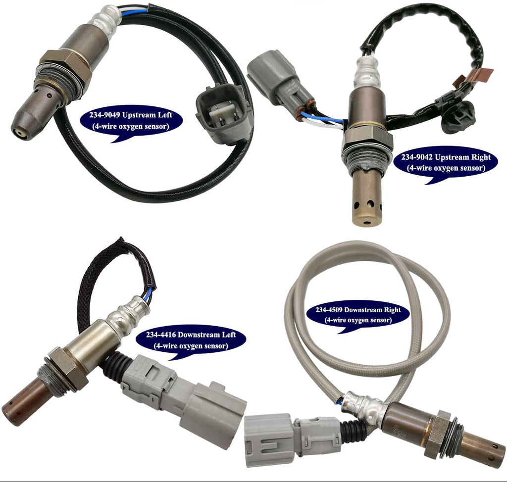 4Pcs O2 Sensor Set for Lexus RX350 3.5L (2010-2012 USA Built) - 234-9049 234-9042 234-4509 234-4416
