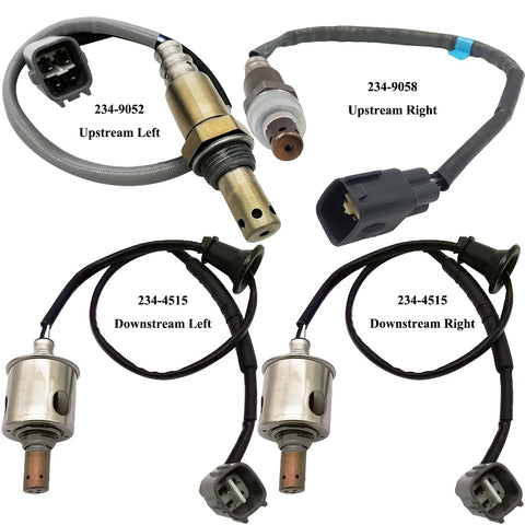 Suitable for 4Pcs Oxygen Sensor for Lexus LS460 4.6L V8 RWD (2007-2009) | 234-9052 234-9058 234-4515