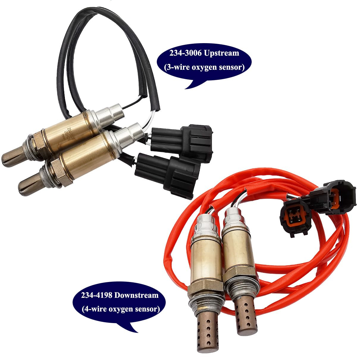 4Pcs O2 Sensor Set for Nissan Frontier Xterra 3.3L V6 (2004) - 234-4198 234-3006