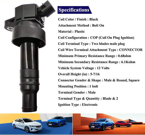 4Pcs Ignition Coil Set for Hyundai Accent Veloster Kia Rio Soul 1.6L | UF652 27301-2B100
