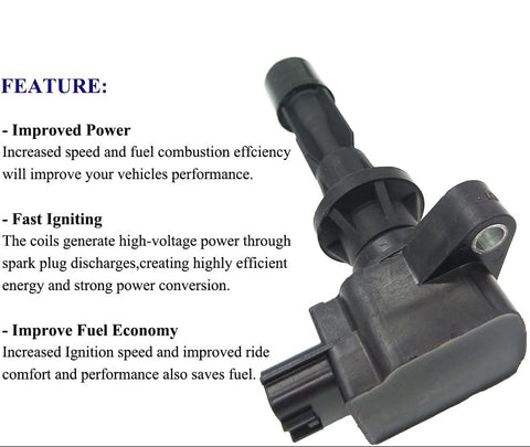 Suitable for 4Pcs Ignition Coil Set for Mazda 5 2.3L (2006-2008) | UF541,  LFB618100