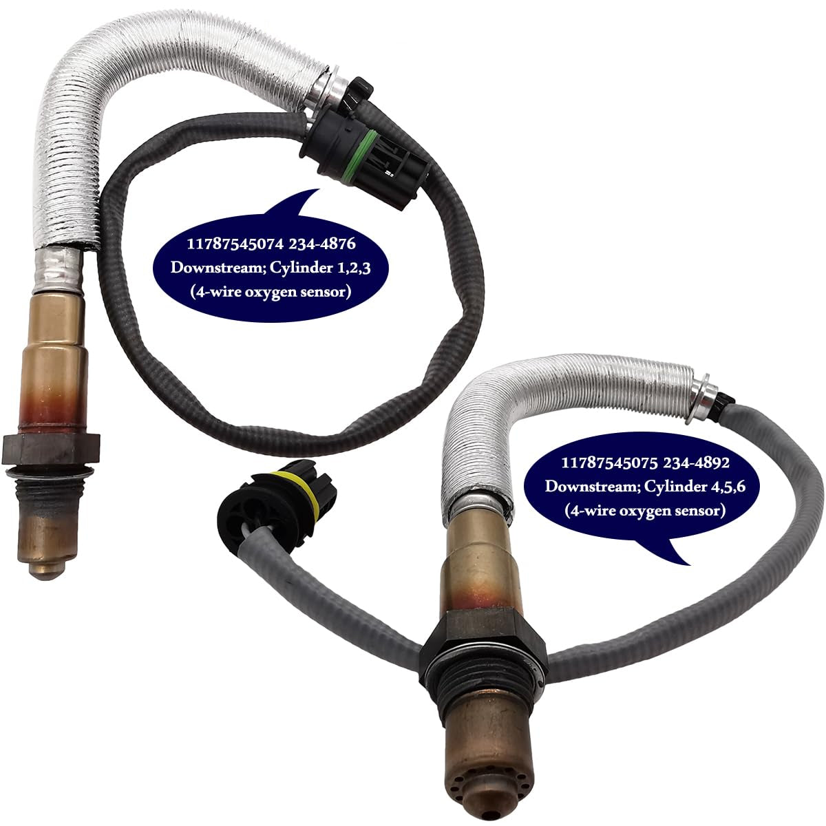 4Pcs Wideband O2 Sensor Set for BMW 128i 328i X3 X5 (E90/E82) - 11787558073 11787558055