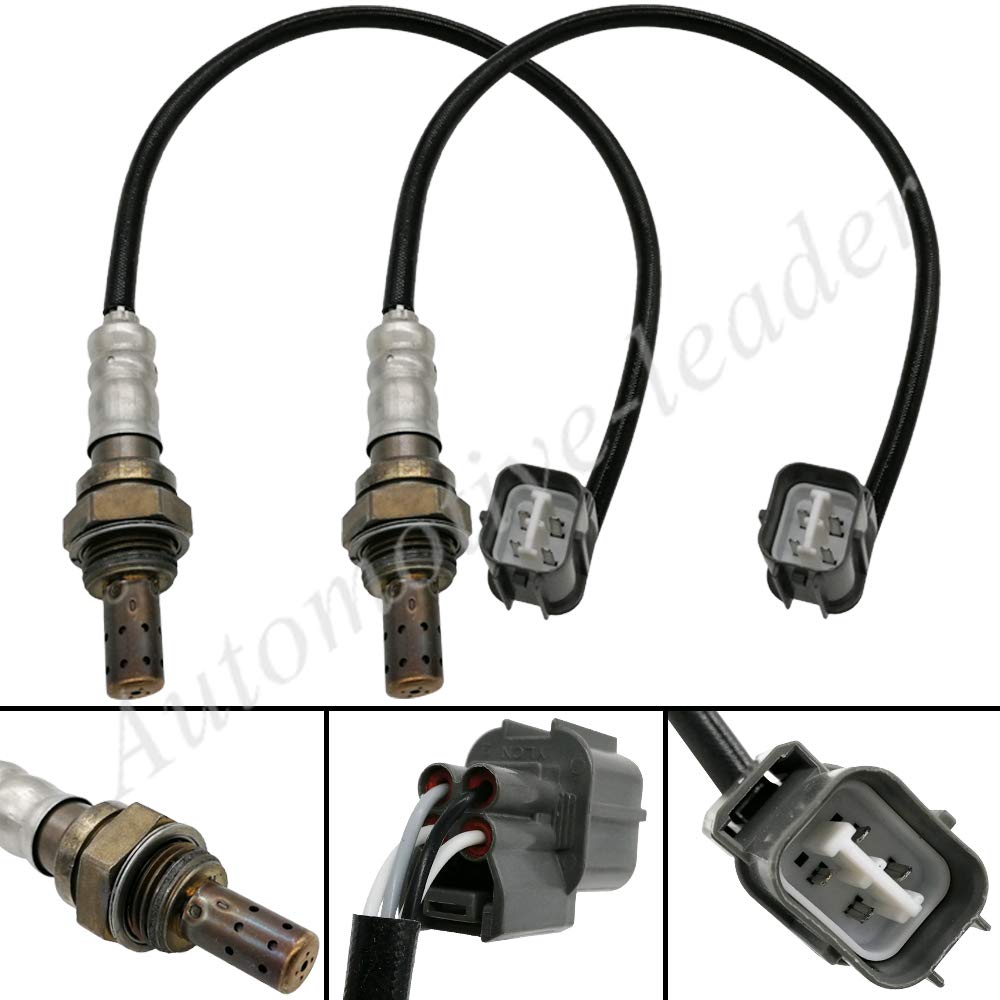 Pair of OEM oxygen sensors with wiring harness and connectors for automotive engine emission control