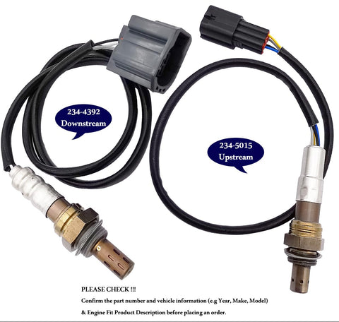 Suitable for 2Pcs Air Fuel Ratio & O2 Sensor for Mazda 3 2.0L 2.3L (2006-2009)| 234-5015 234-4392