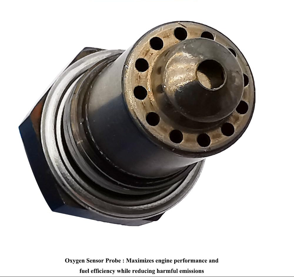 Close-up of an OEM-quality automotive oxygen sensor probe for engine performance and emission control