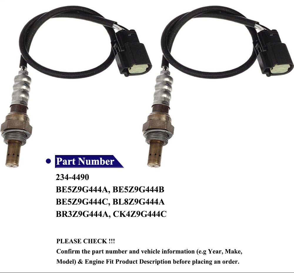 2Pcs Downstream O2 Sensor for Ford F-150 Explorer Mustang Police - 234-4490 BE5Z9G444A