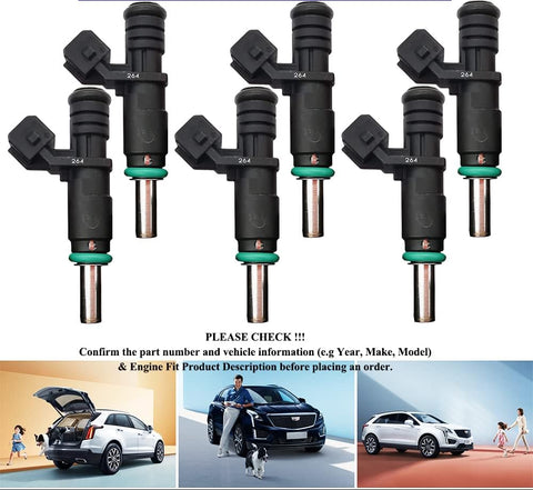 6Pcs Fuel Injector Set for BMW 328i 525i X3 X5 Z4 3.0L (2006-2012) | 13537531634