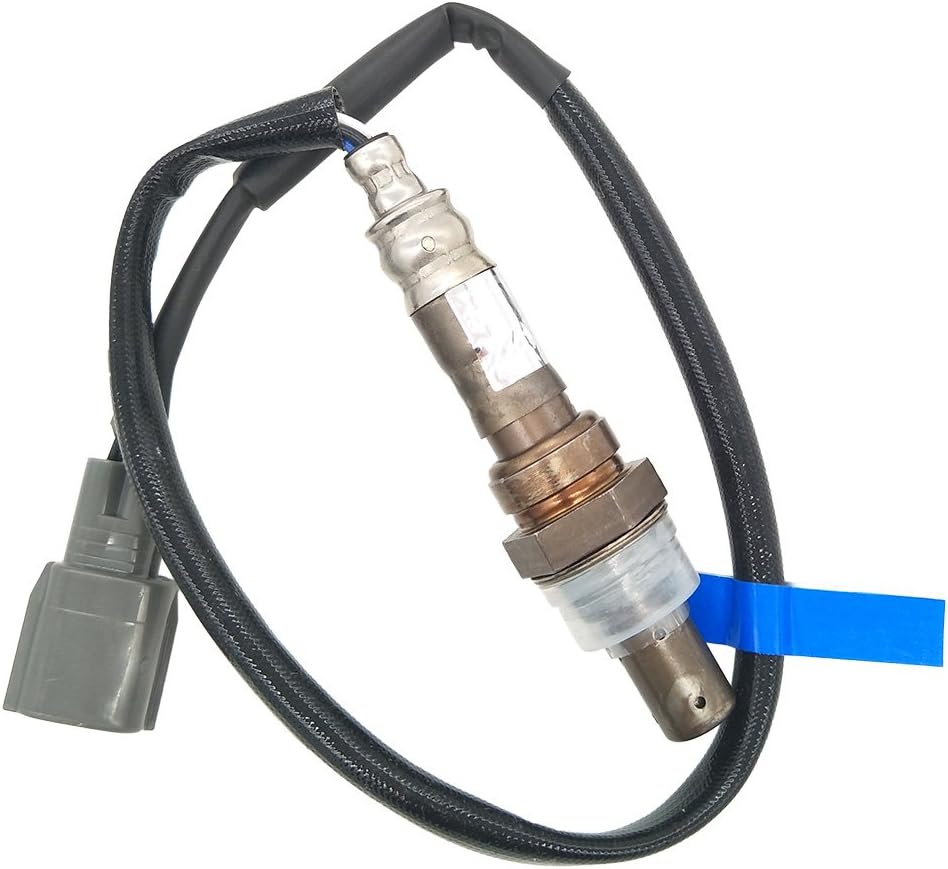 OEM-quality automotive oxygen sensor with attached wiring and gray connector for vehicle emissions control