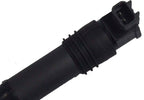 Black automotive ignition coil with electrical connector for vehicle engine repair