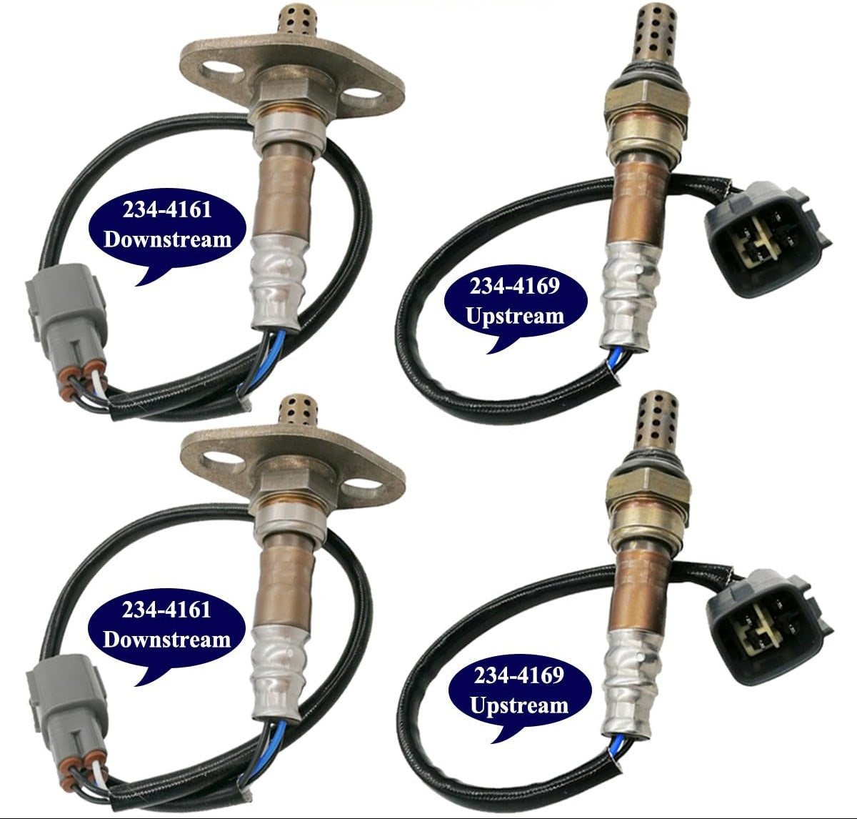 4Pcs O2 Sensor Set for Toyota Sequoia & Tundra 4.7L RWD (2001-2004) | 234-4161 234-4169