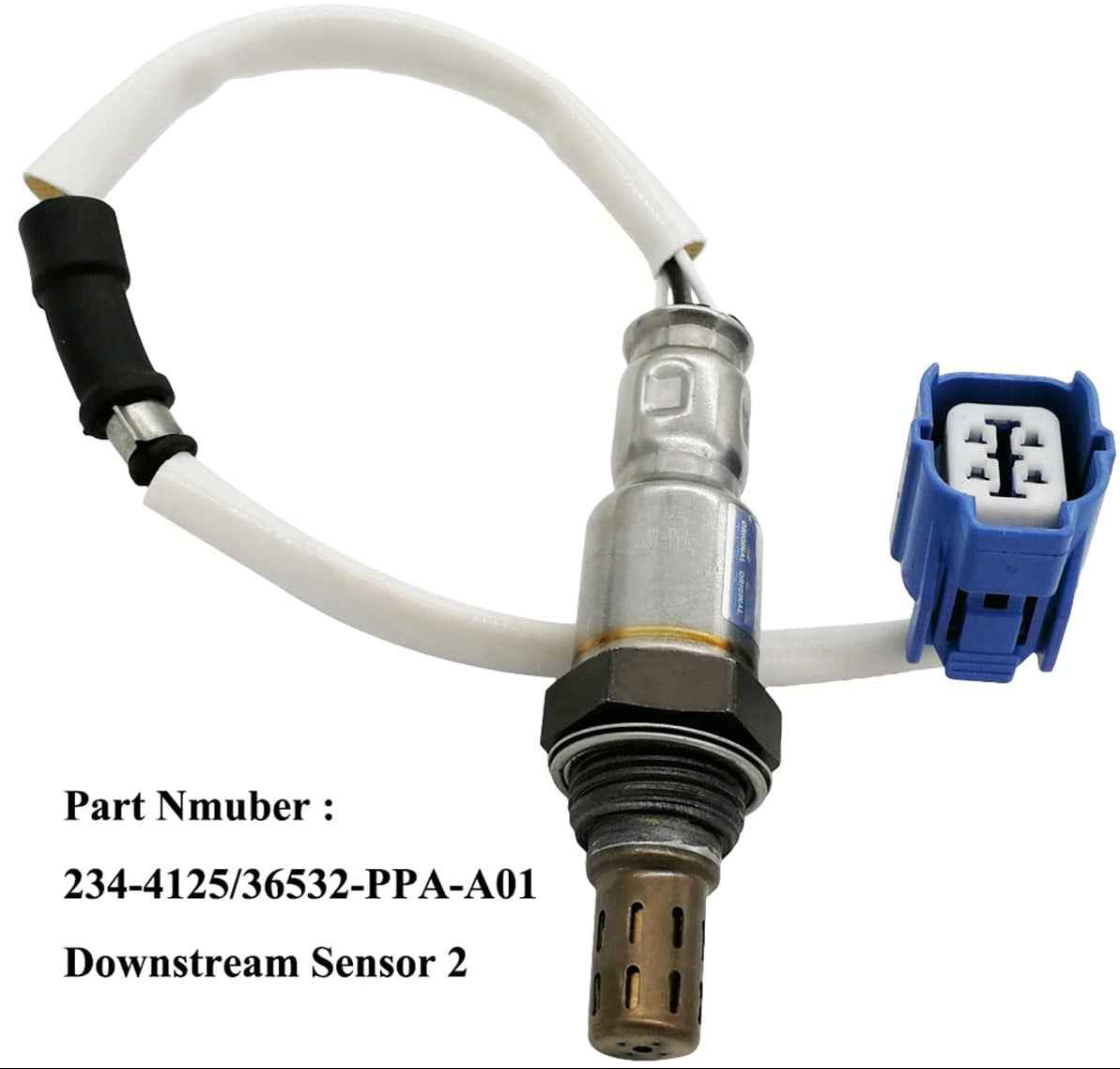OEM downstream oxygen sensor 2 with part number 234-4125/36532-PPA-A01 and blue electrical connector