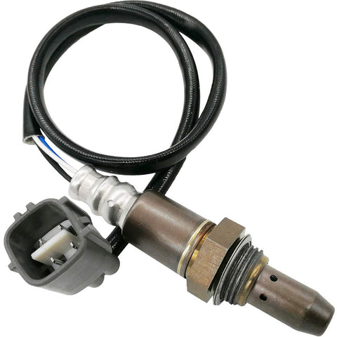OEM automotive oxygen sensor with protective wiring and connector plug for vehicle emission control