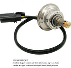 OEM-quality automotive oxygen sensor with metallic tip and black wiring harness for vehicle emissions