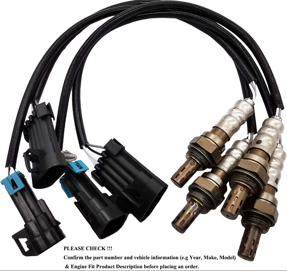 4Pcs 234-4012 234-4018 O2 Sensor Upstream Downstream Oxygen Sensor Replacement for GMC Sierra 1500 Chev-y Silverado 1999 2000 2001 2002