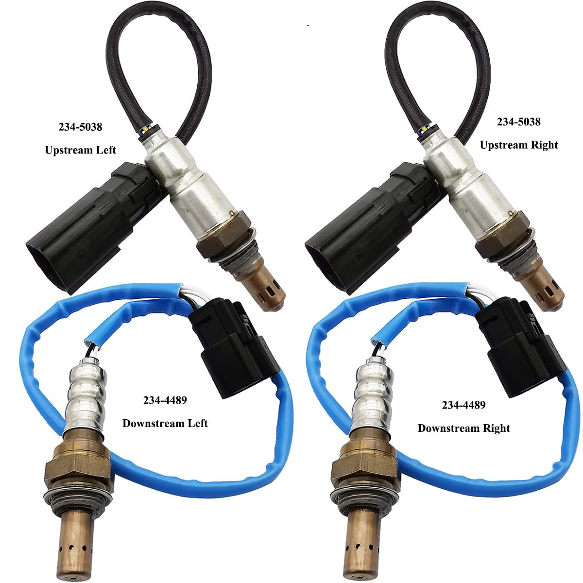 4Pcs Air Fuel Ratio & O2 Sensor for Ford Edge Explorer & Mazda CX-9 3.5L 3.7L V6 (2011-2015) | 234-5038 234-4489