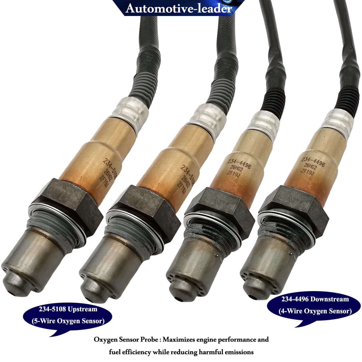 4Pcs Wideband A/F & O2 Sensor Set for Porsche Boxster Cayman H6 (2005-2008) | 234-5108 234-4496