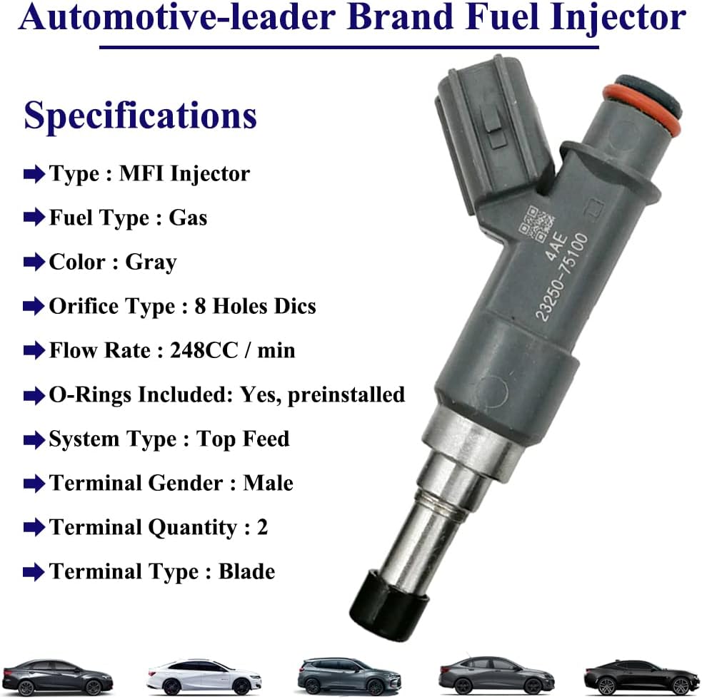 4Pcs Fuel Injectors Nozzles for Toyota Tacoma 4Runner Hiace 2.7L (05-16) | FJ783, 2325075100