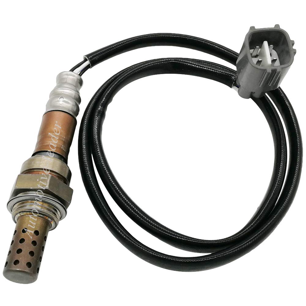 Automotive oxygen sensor with wire harness and connector for vehicle emissions monitoring