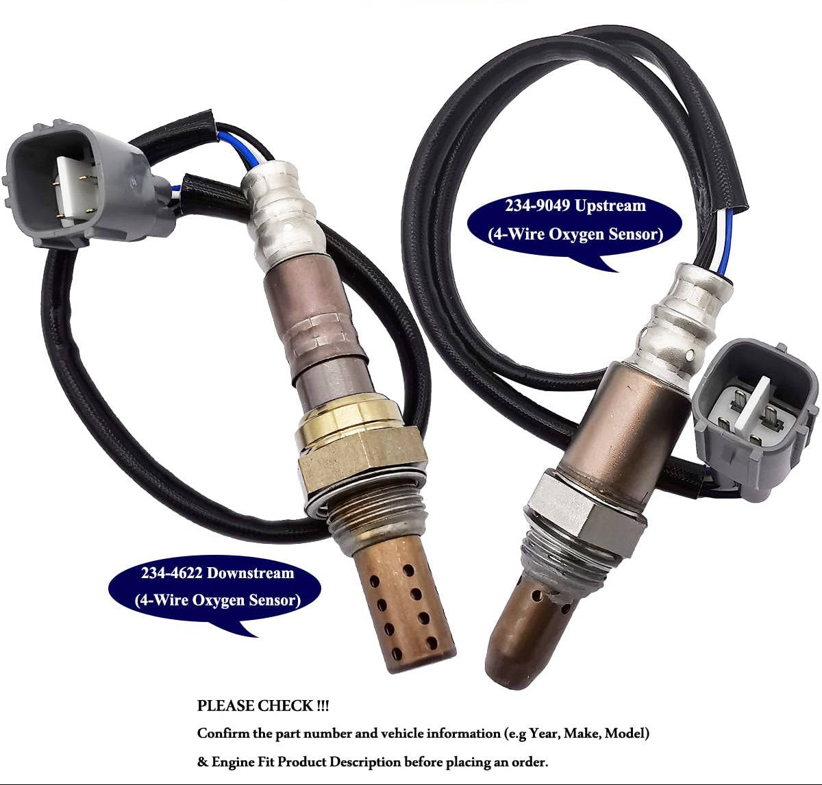 2Pcs O2 Sensor Up & Do for Toyota Camry RAV4 2.4L (2004-2011) 234-9049 234-4622