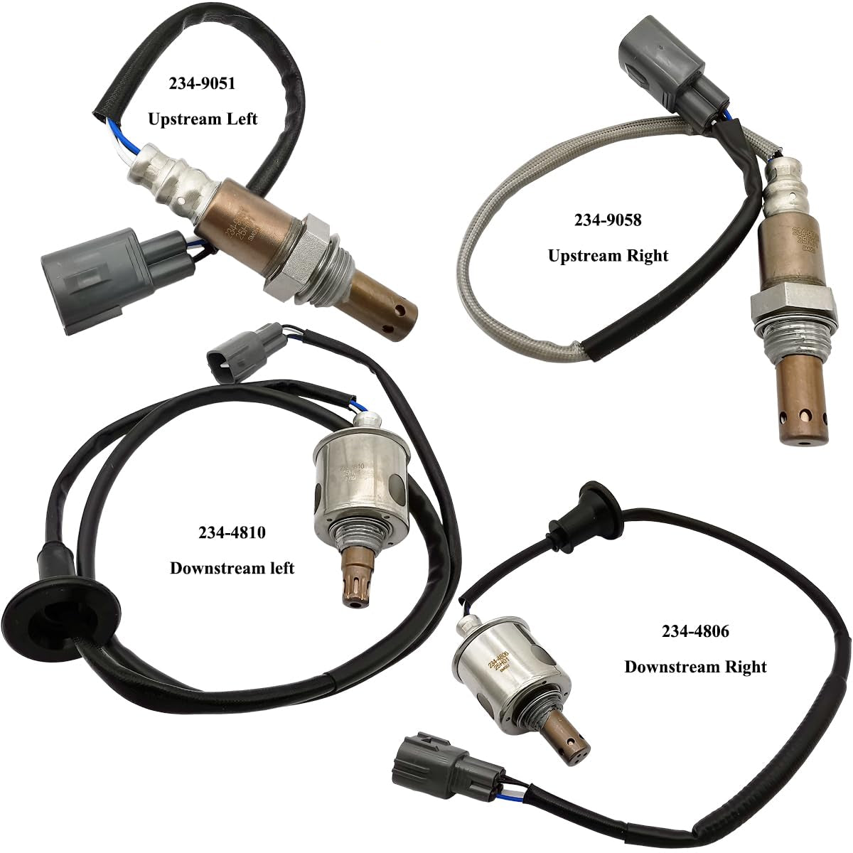 Suitable for 4Pcs Oxygen Sensor for Lexus GS300 3.0L V6 AWD (2006) | 234-9058 234-9051 234-4810 234-4806