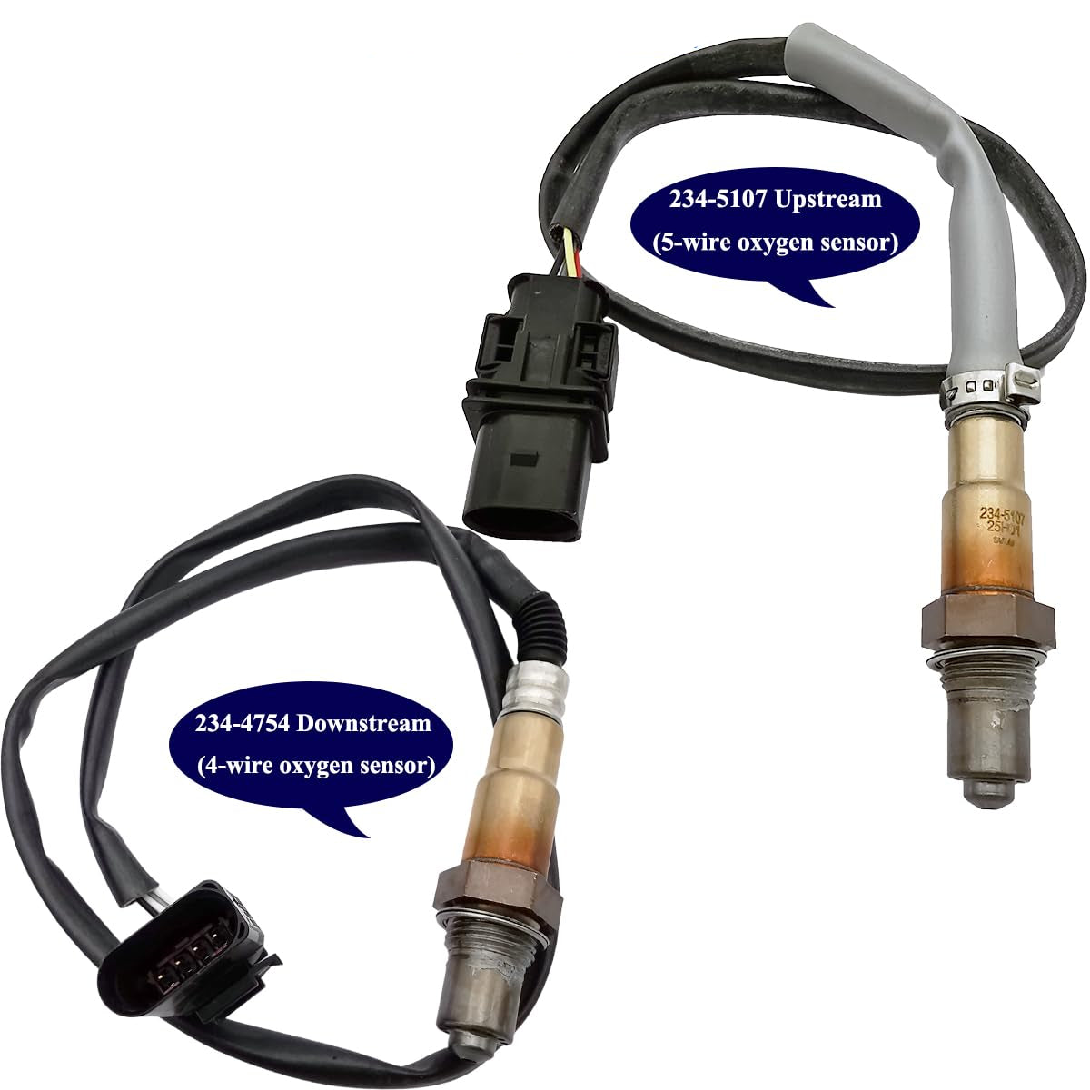 2Pcs Oxygen Sensor Upstream & Downstream for VW GTI Jetta 2.0T (2006-2009) 234-5107 234-4754