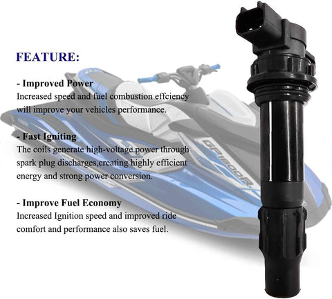 Suitable for 4Pcs Ignition Coil for Yamaha Waverunner FX1000 FX1100 AR210 SX210 | 6D3823100100