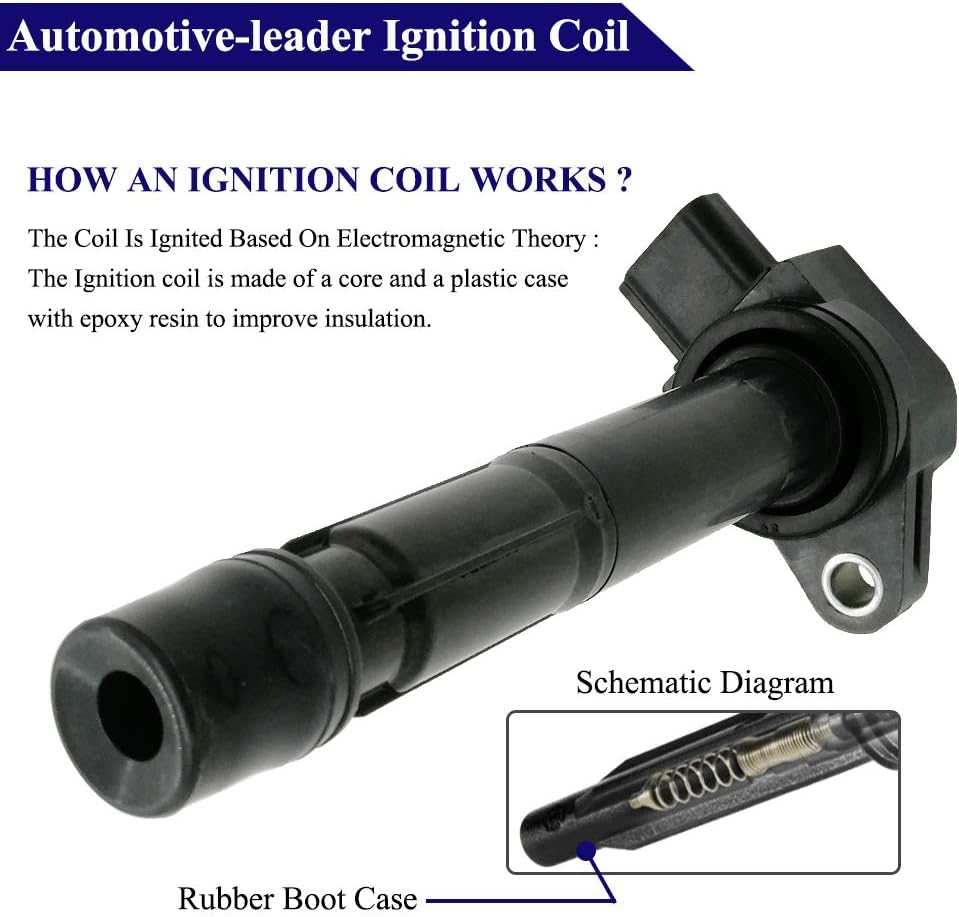 4Pcs Ignition Coils for Acura RSX Honda Accord Civic CR-V Element 2.0L 2.4L (2002-2011) | 099700-070 30520-PNA-007