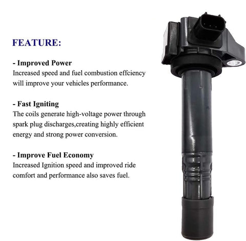 6Pcs 30520-5G0-A01 Direct Ignition Coil Packs Replacement for Acur-a MDX RDX RLX TLX Hond-a Accord Crosstour Odyssey Passport Pilot Ridgeline 305205G0A01 UF713 GN10733 36-8260 C872