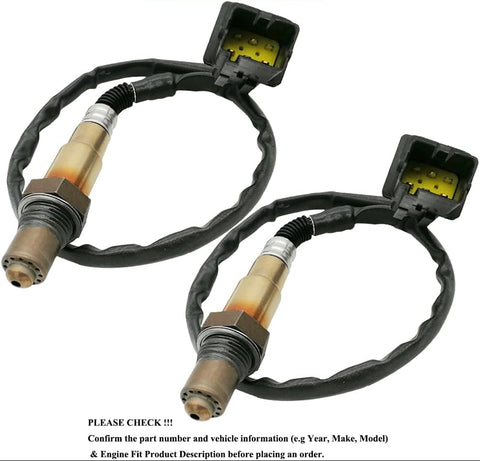Pair of OEM-quality automotive oxygen sensors with wiring harness and connectors