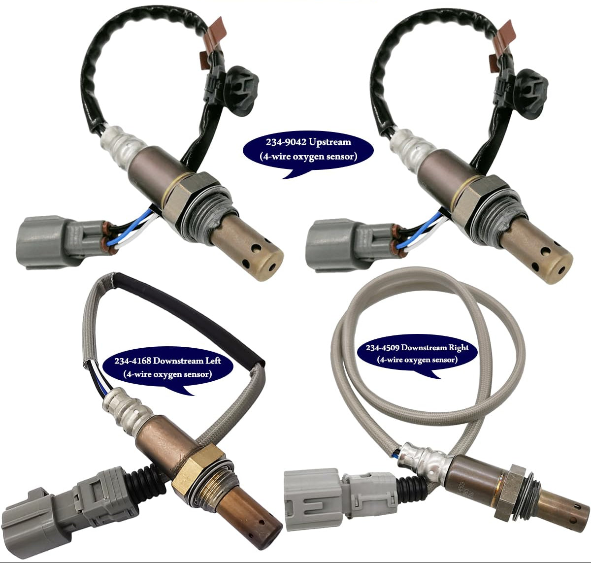 4Pcs O2 Sensor Set for Toyota Highlander Lexus RX330 3.3L V6 (2004-2007) | 234-9042  234-4168  234-4509