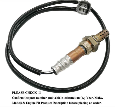 OEM oxygen sensor with black wiring and gray connector for automotive engine fitment