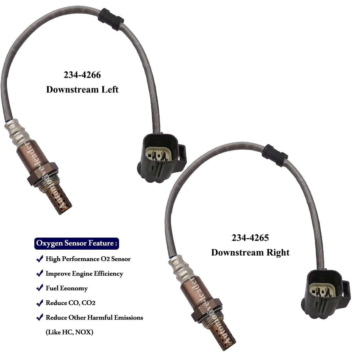 4Pcs Oxygen Sensor for Land Rover LR3 Range Rover Sport 4.0L 4.4L (2005-2009) | 2 * 234-9075 234-4265 234-4266