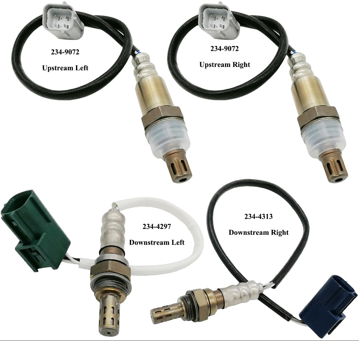 4Pcs Air Fuel Ratio & O2 Sensor Set for Nissan Pathfinder Frontier Xterra 4.0L (2007) | 234-9072 234-4297 234-4313